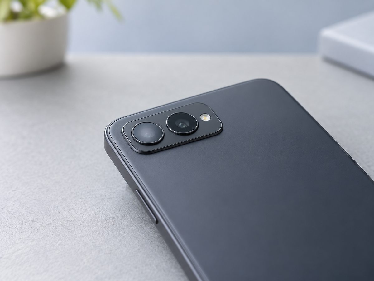 背面カメラのひとつに薄い曇りが見えるスマートフォン