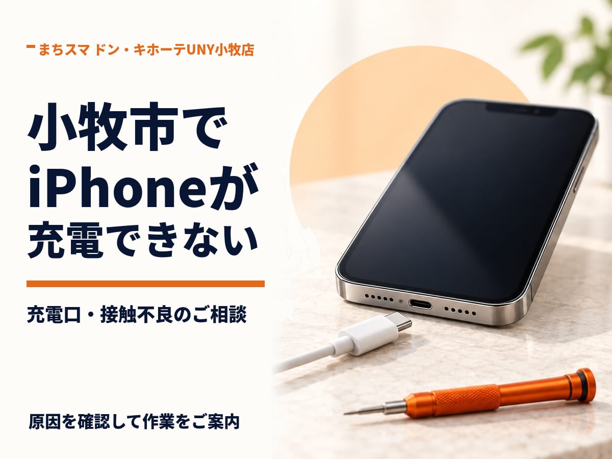 iPhoneの充電口と、接続する前のケーブルのイメージ