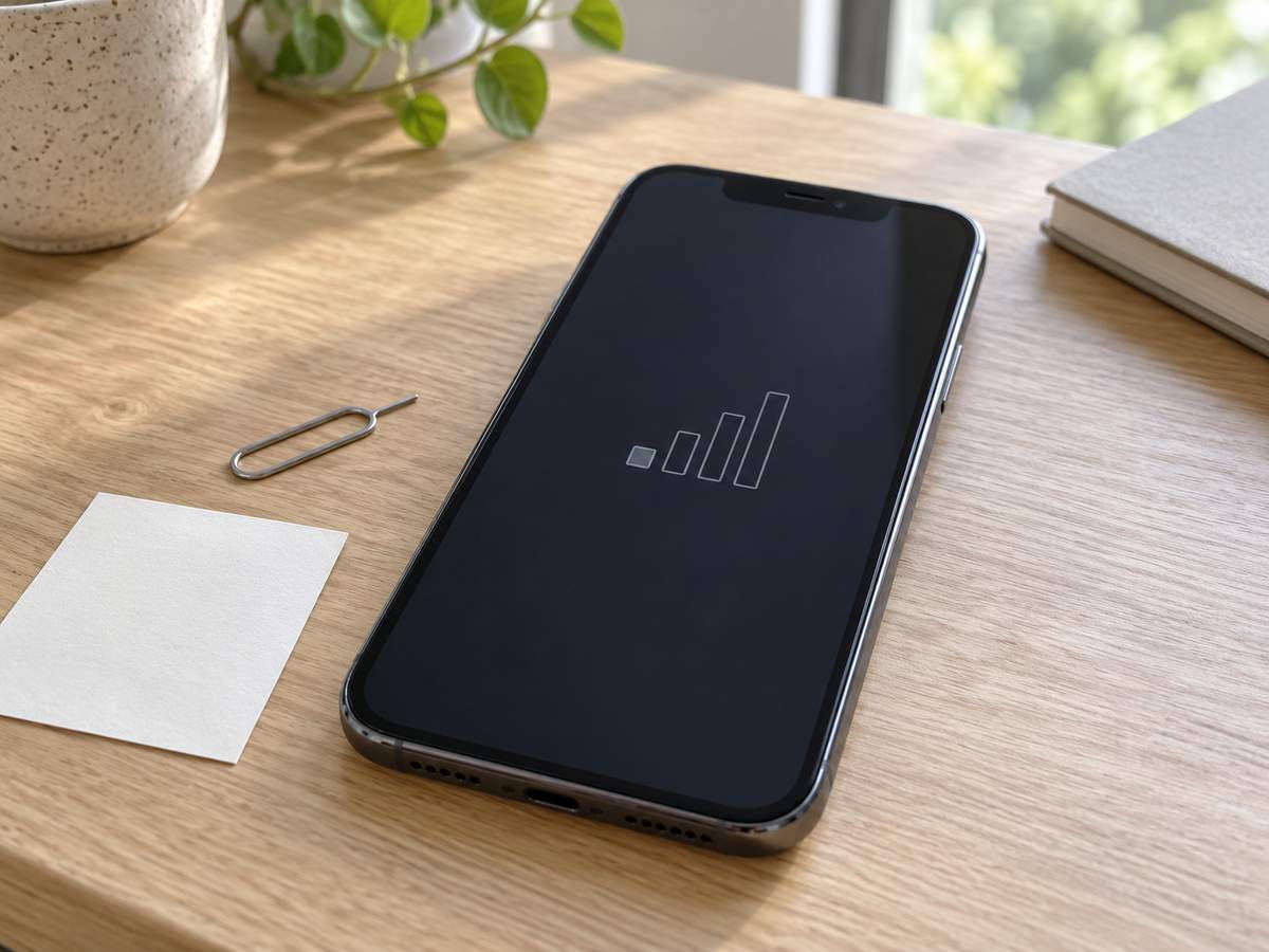 受信アンテナが1本だけ表示された一般的なスマートフォン