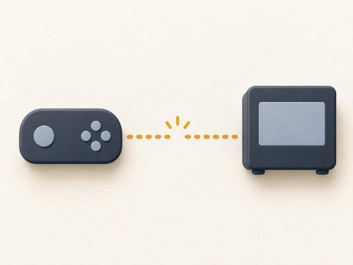 接続先のゲーム機と認識されないコントローラーを示す図