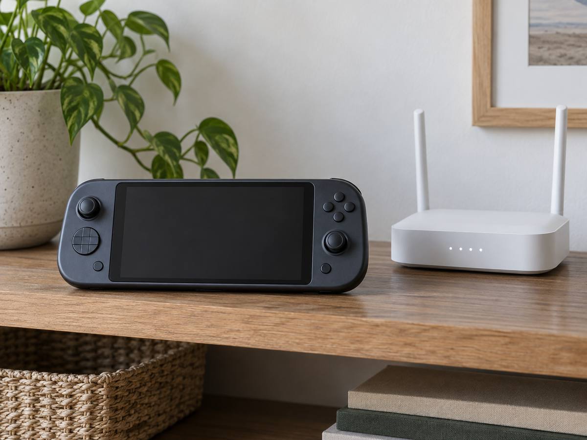 汎用の携帯型ゲーム機と家庭用Wi-Fiルーター